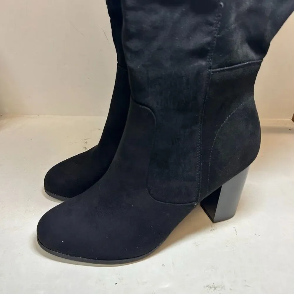 Style & Co Womens 13 W XWC Black Addyy Block Heel Knee High Boots NIB QK8